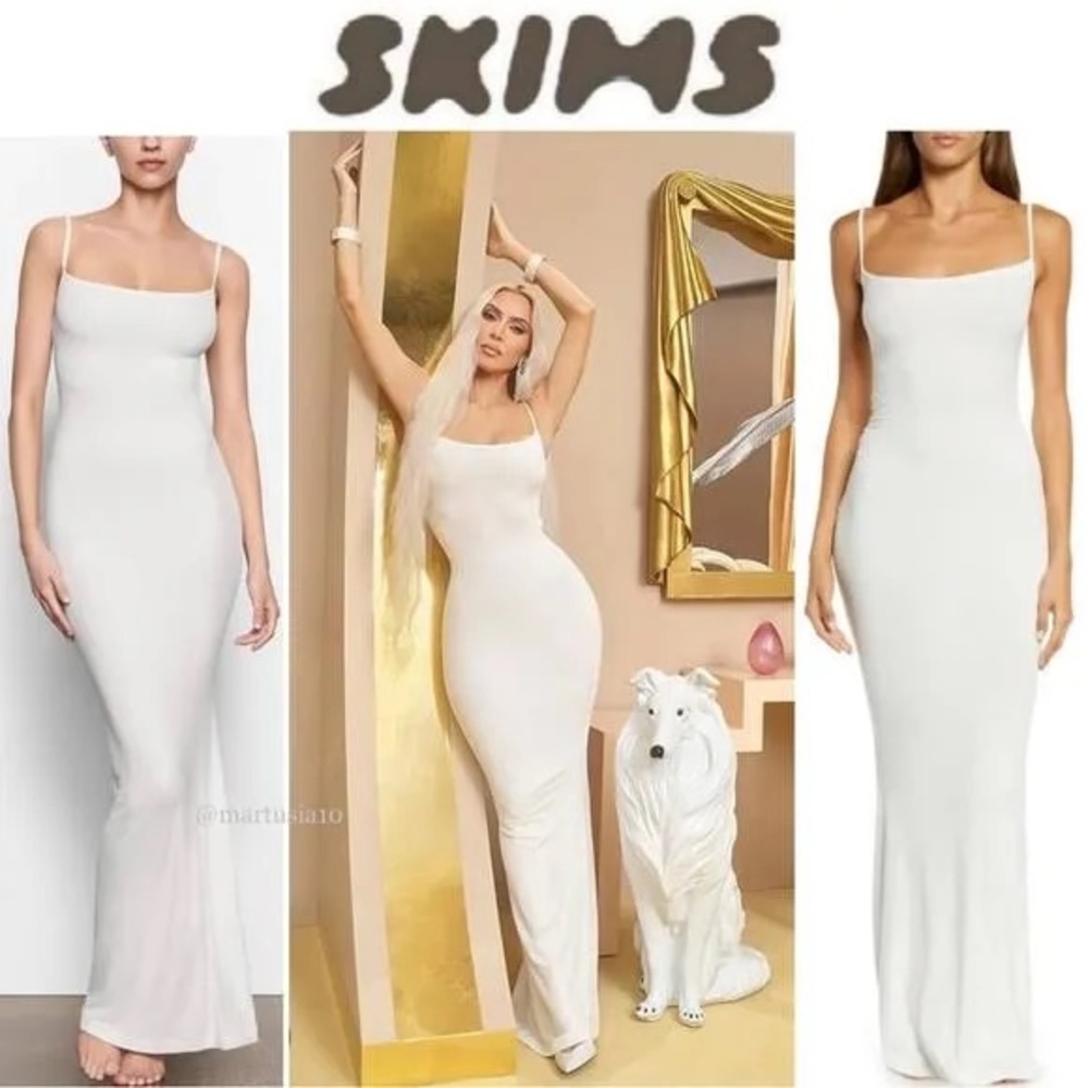 SKIMS Women's Soft Lounge Long Slip Dress in Bone